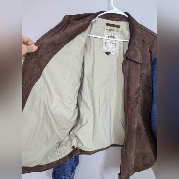 Vintage Chevignon Suede & Denim Jacket XXL – Embroidered Logo, Rare 80s/90s - Picture 6 of 15